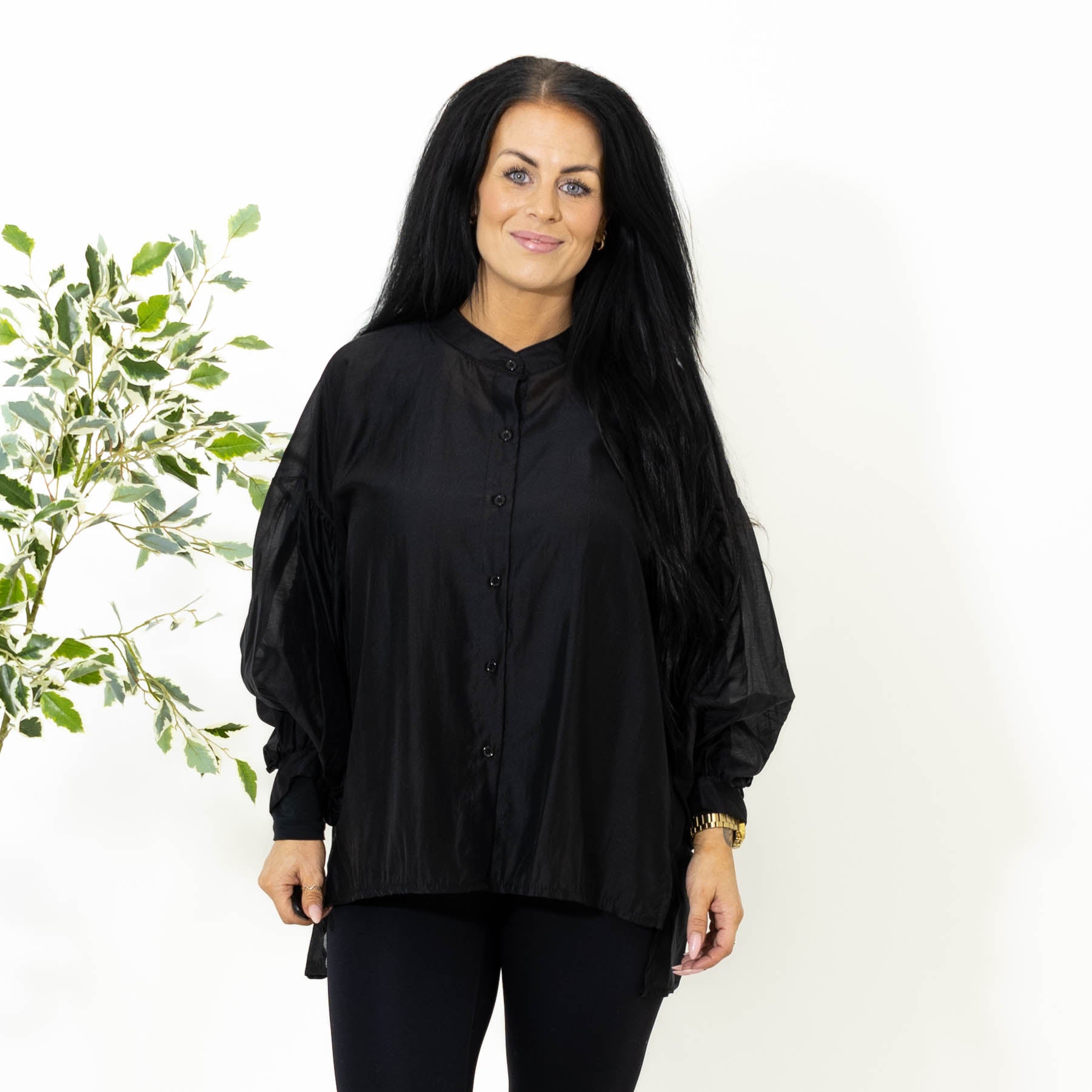 Conny tencel skjorte, Sort