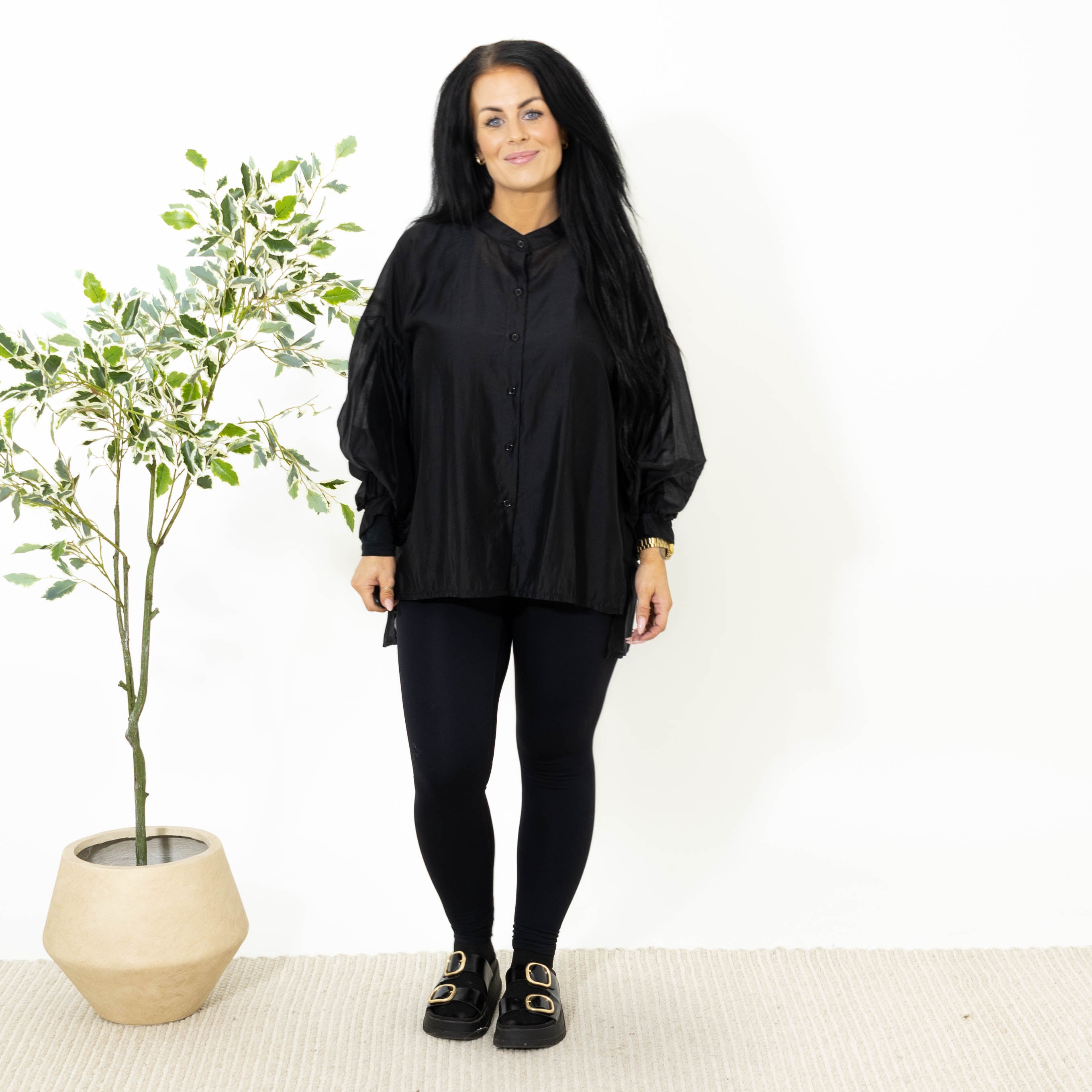 Conny tencel skjorte, Sort