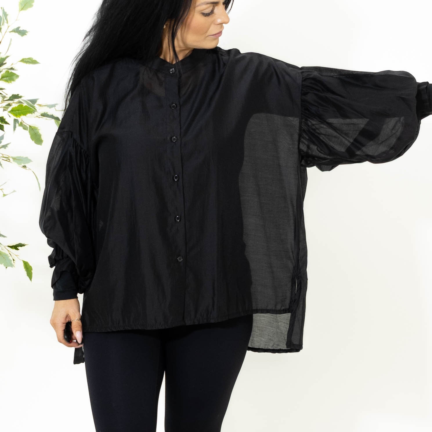 Conny tencel skjorte, Sort