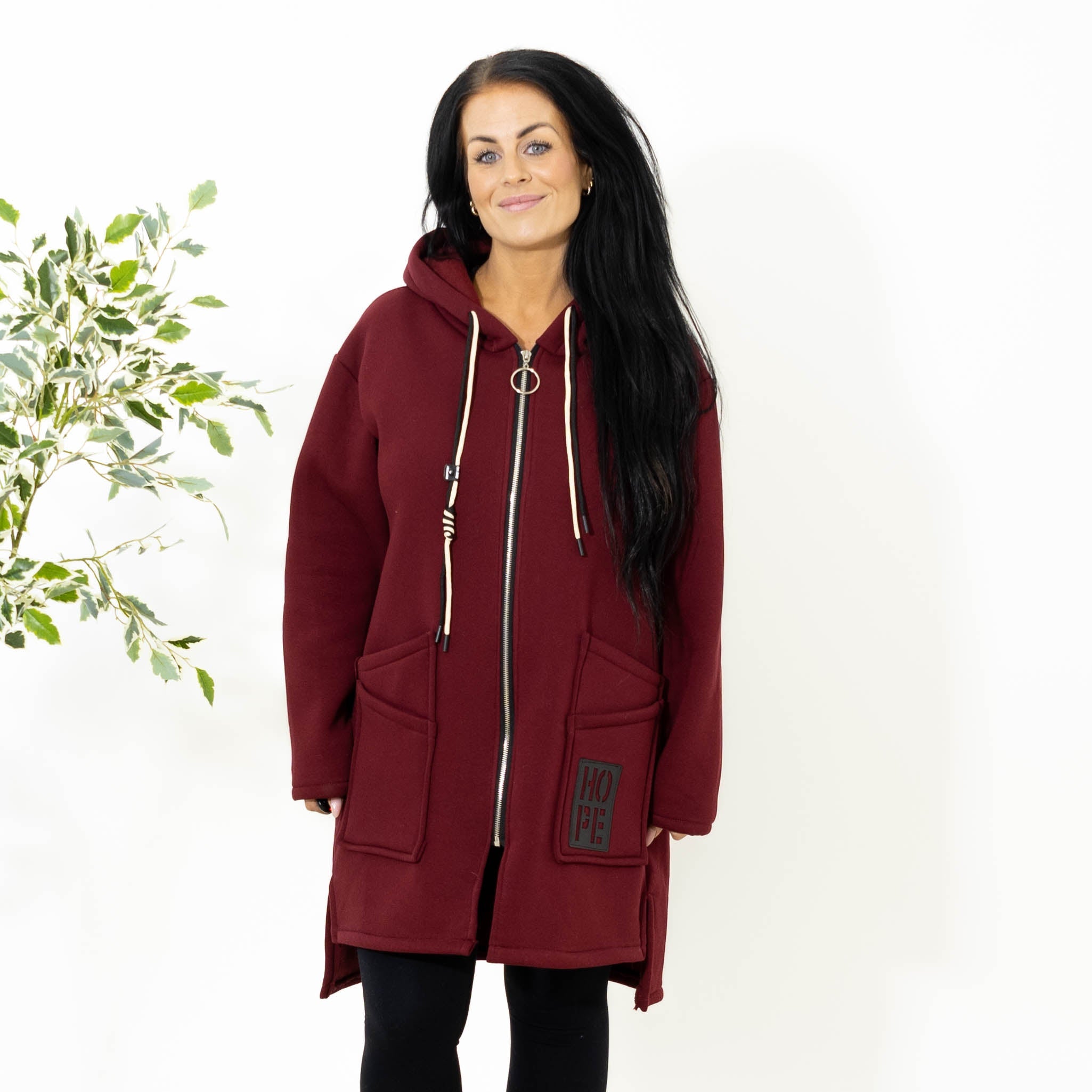 Belinda sweatshirt jakke, Bordeaux