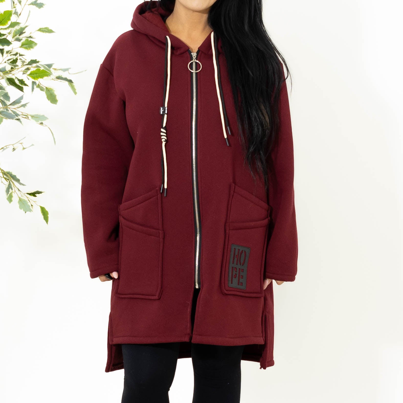 Belinda sweatshirt jakke, Bordeaux