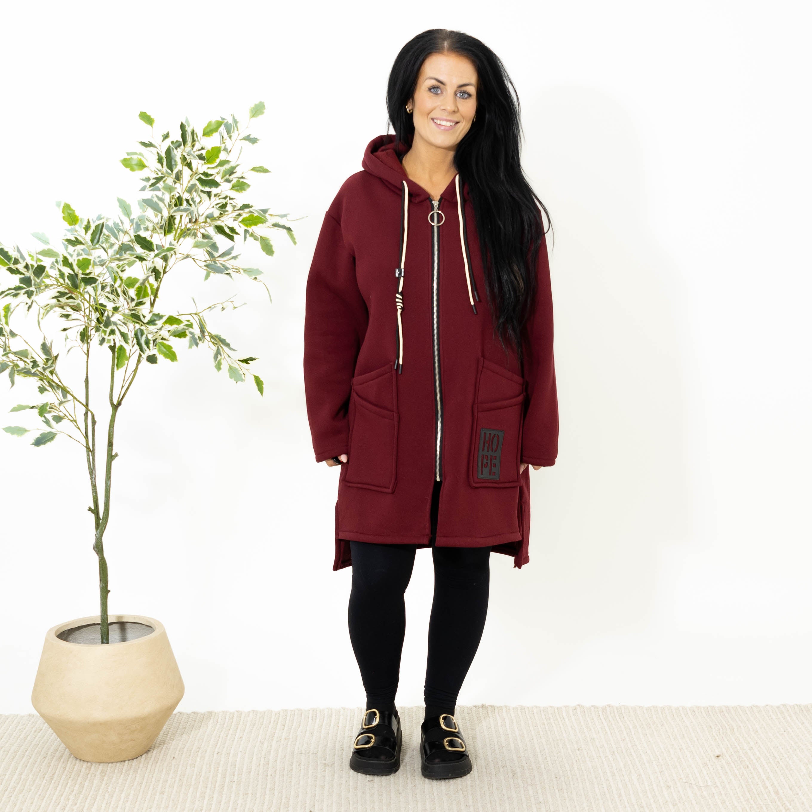 Belinda sweatshirt jakke, Bordeaux