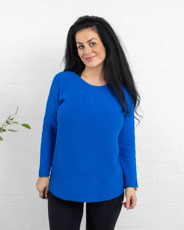 Klara rundhals strik, Royal blue