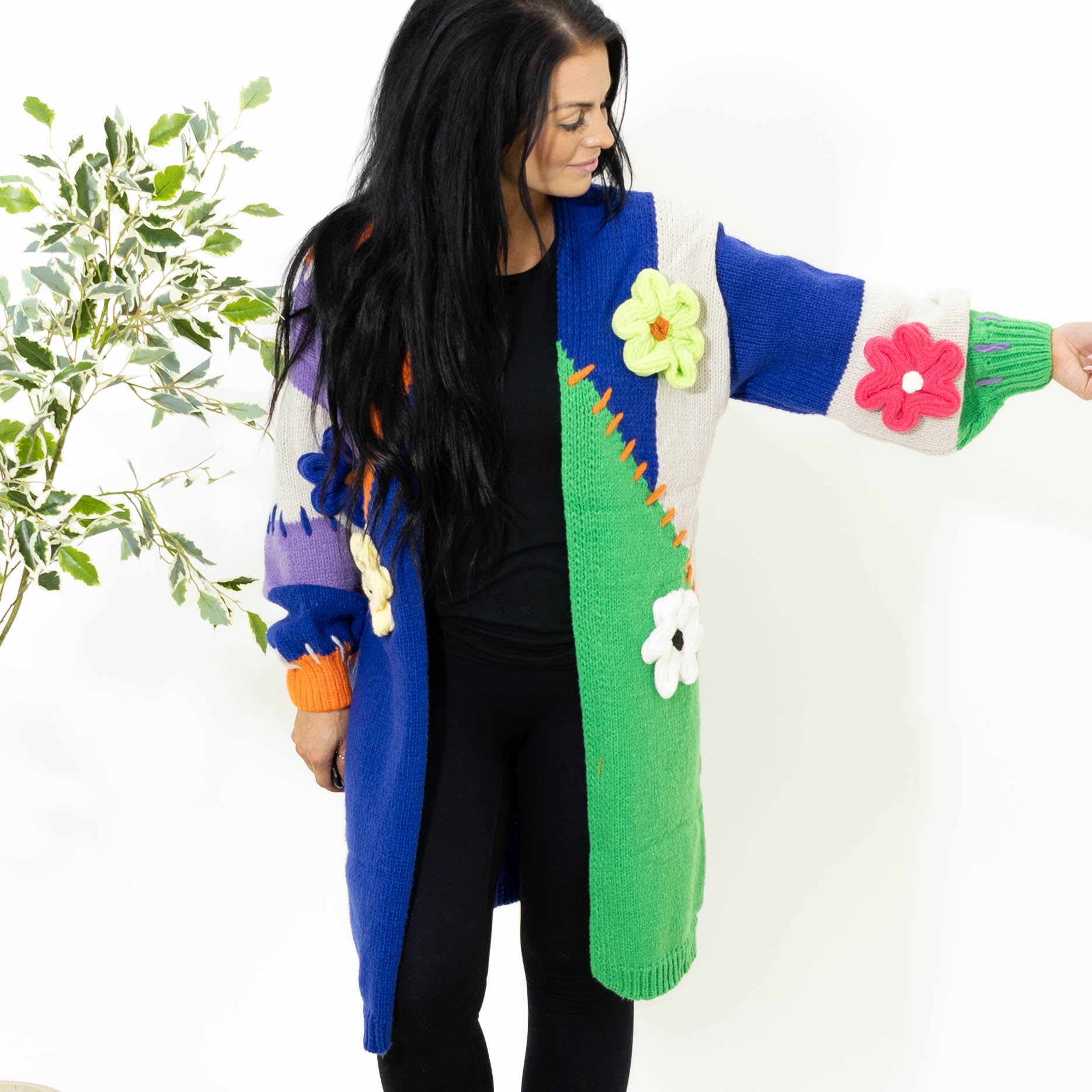 Gry strik cardigan, Royal blue