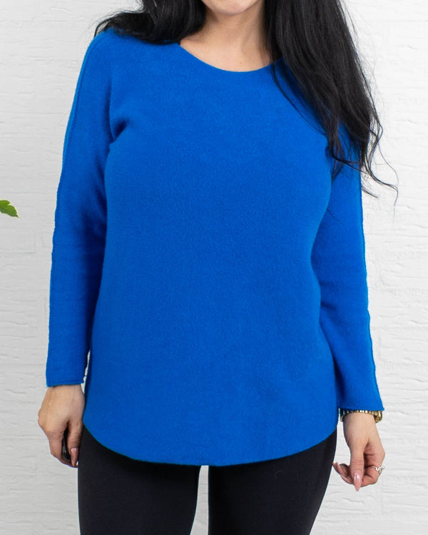 Klara rundhals strik, Royal blue
