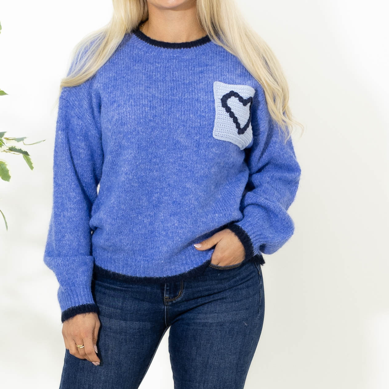 Helene hjerte strik, Blå