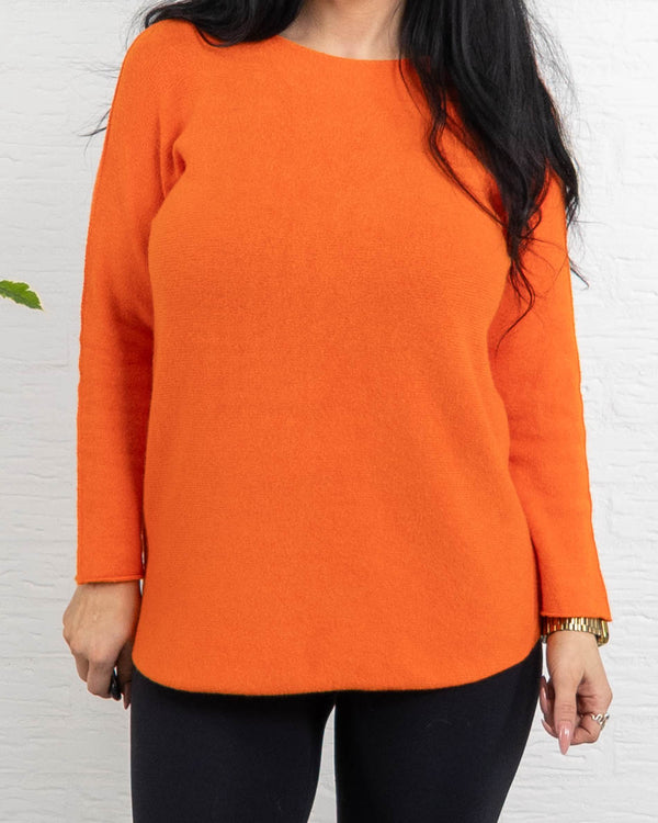 Klara rundhals strik, Orange