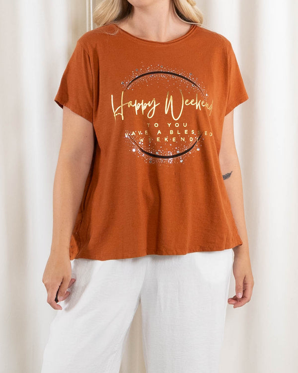 Agathe t-shirt, Terracotta