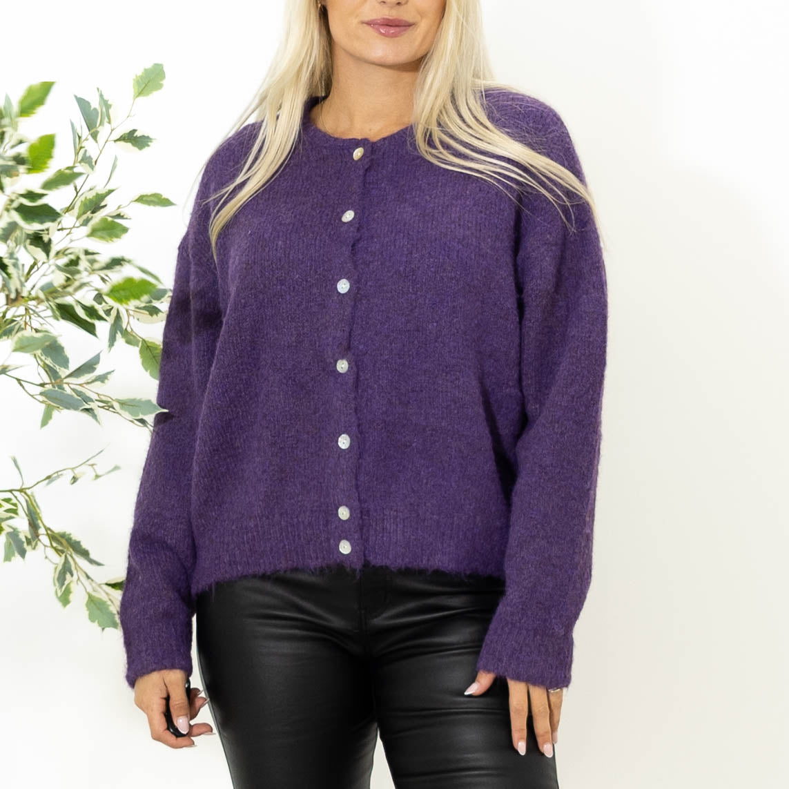 Kaja strik cardigan, Lilla