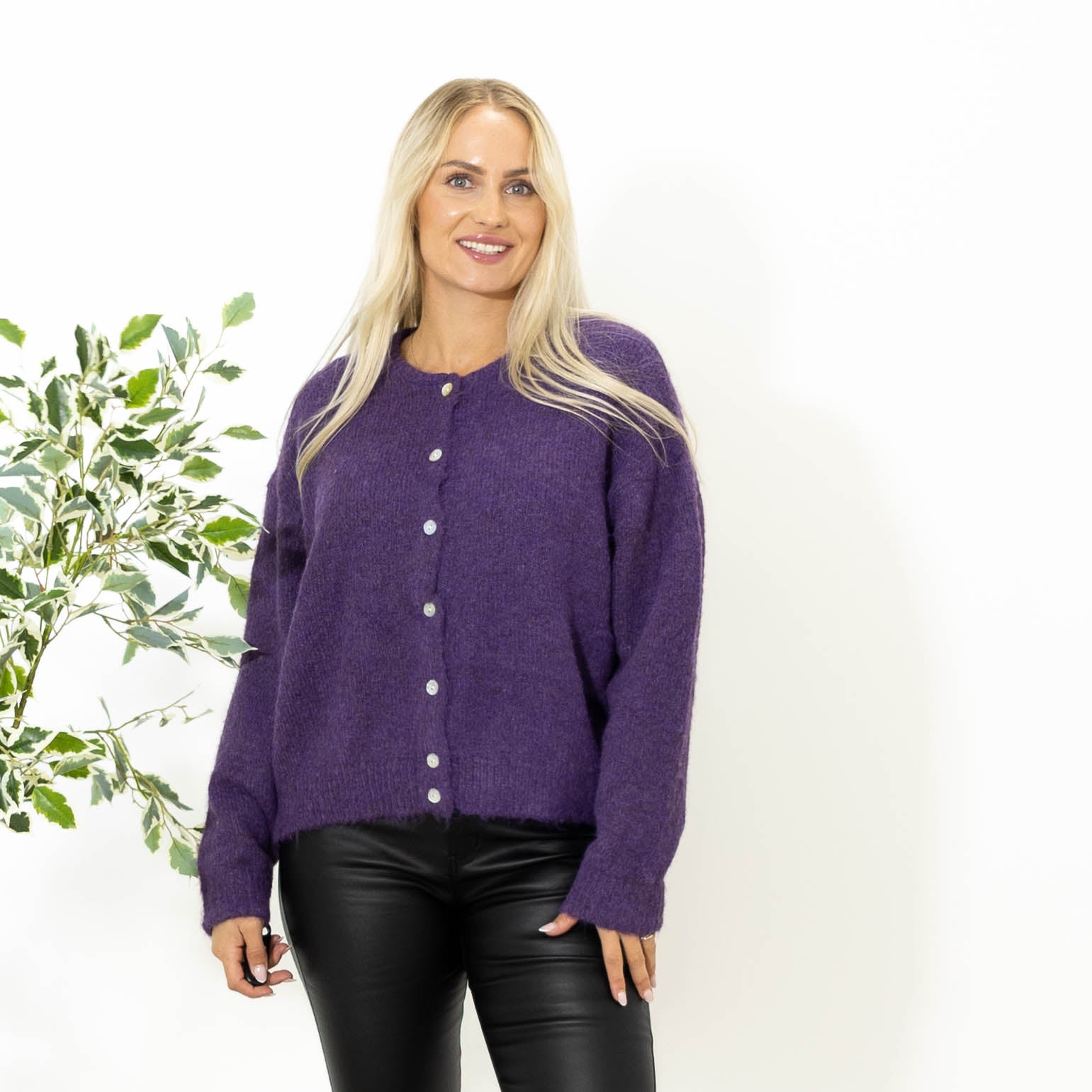 Kaja strik cardigan, Lilla