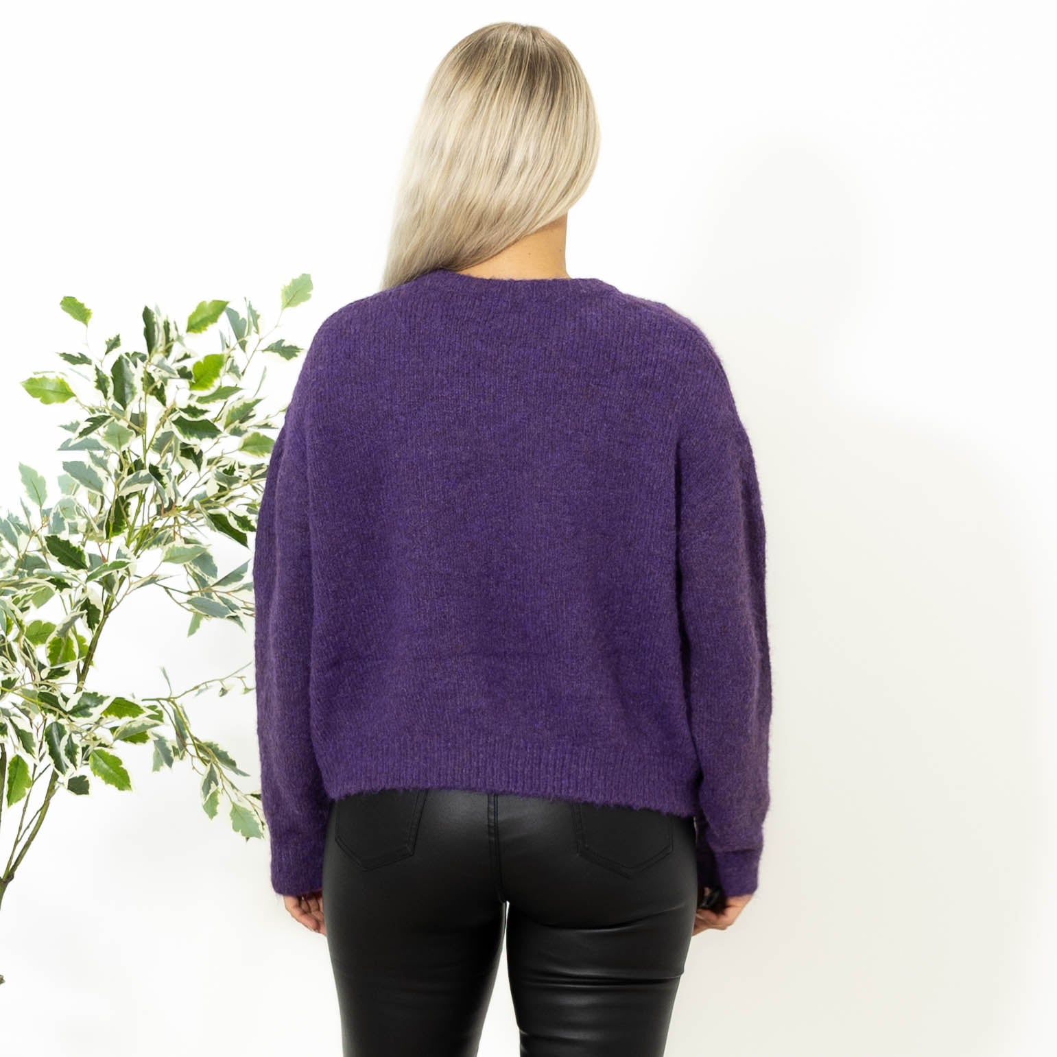 Kaja strik cardigan, Lilla