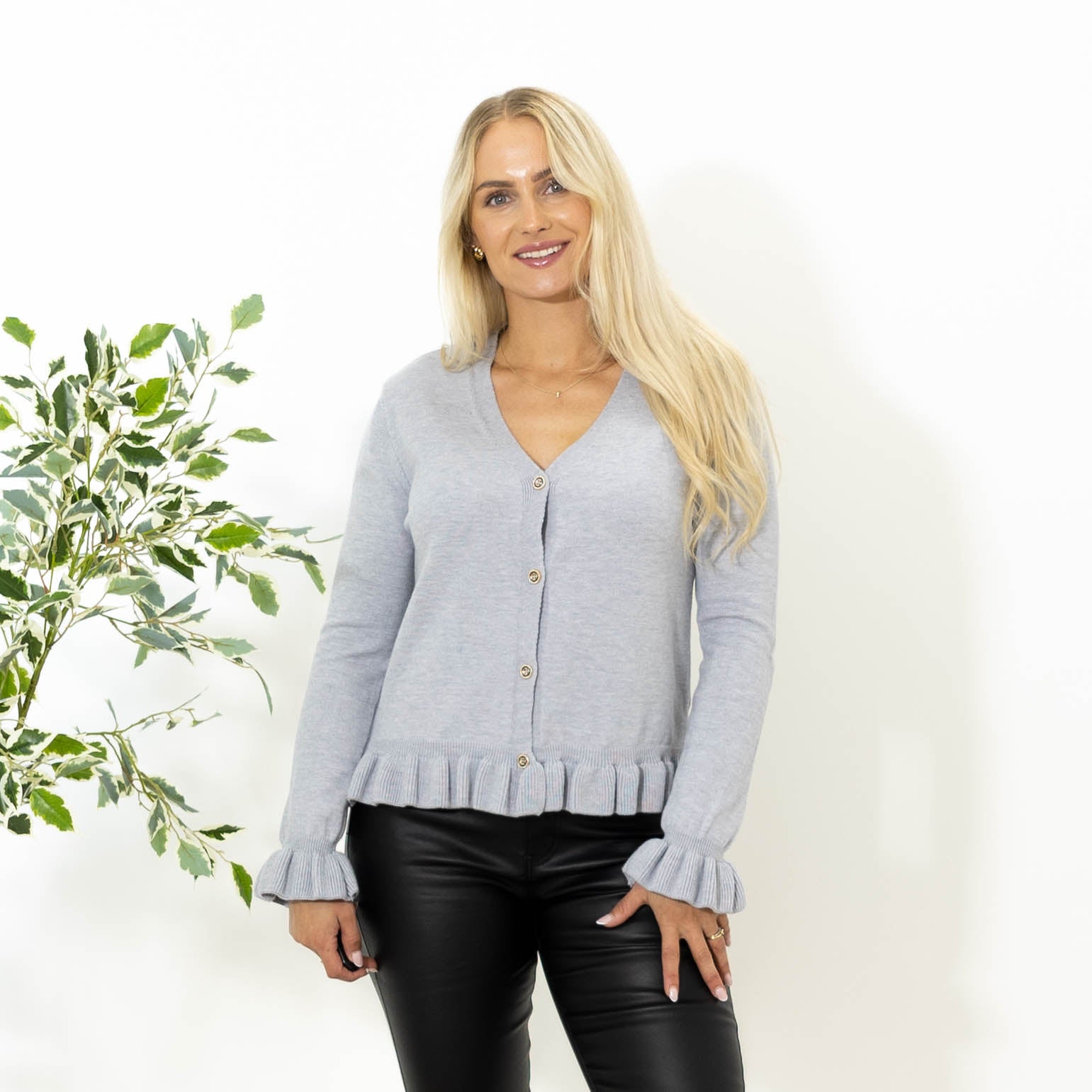 Elinor strik cardigan, Grå