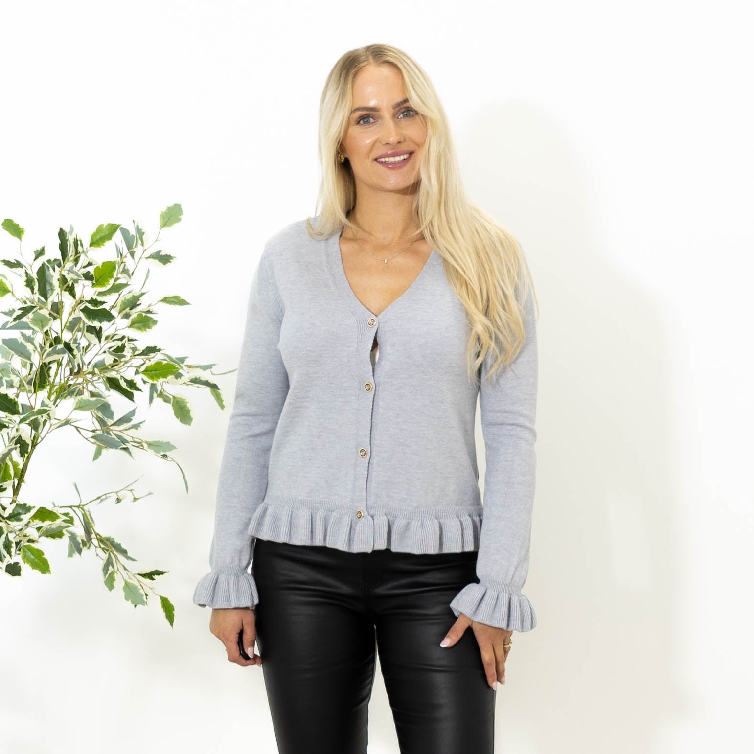 Elinor strik cardigan, Grå