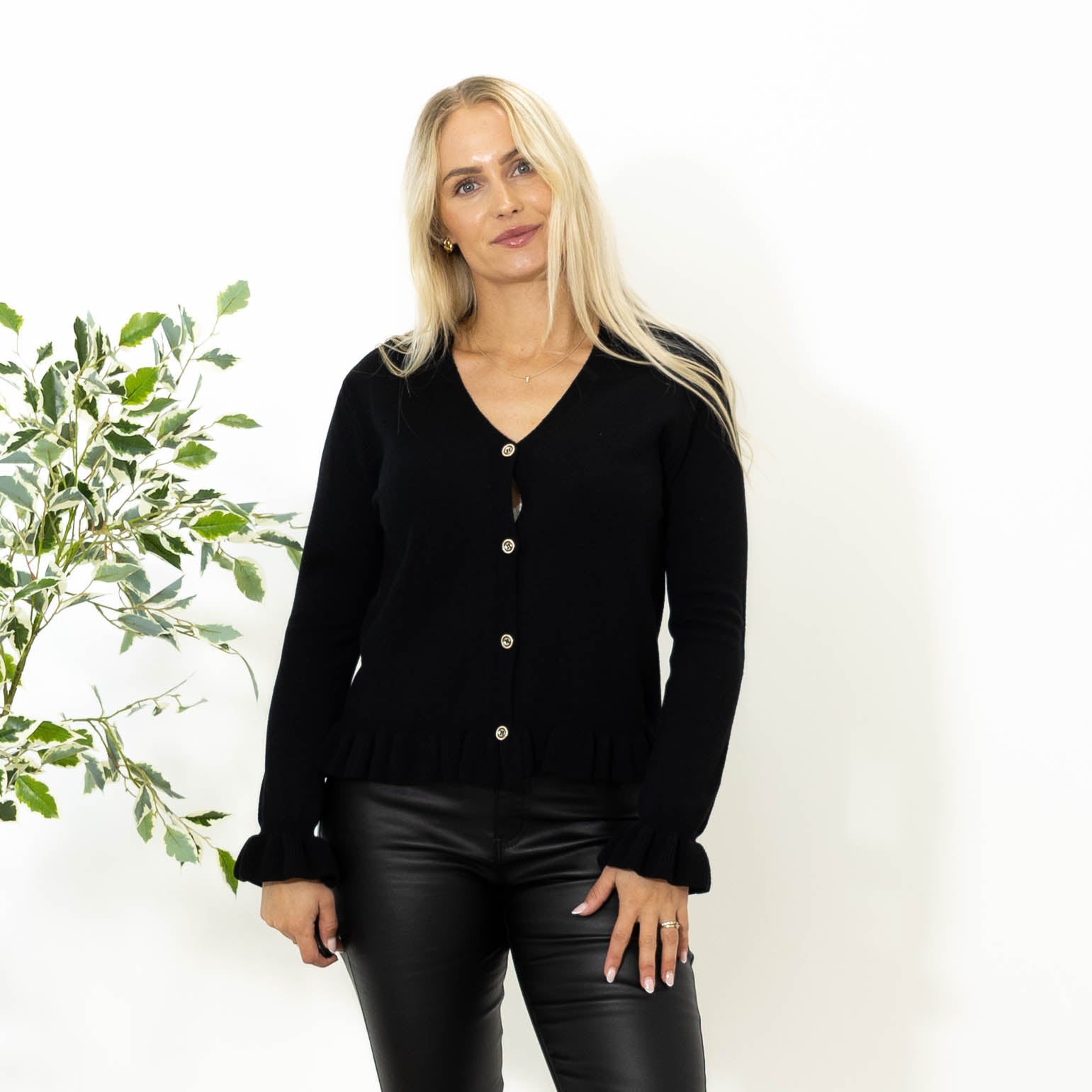 Elinor strik cardigan, Sort