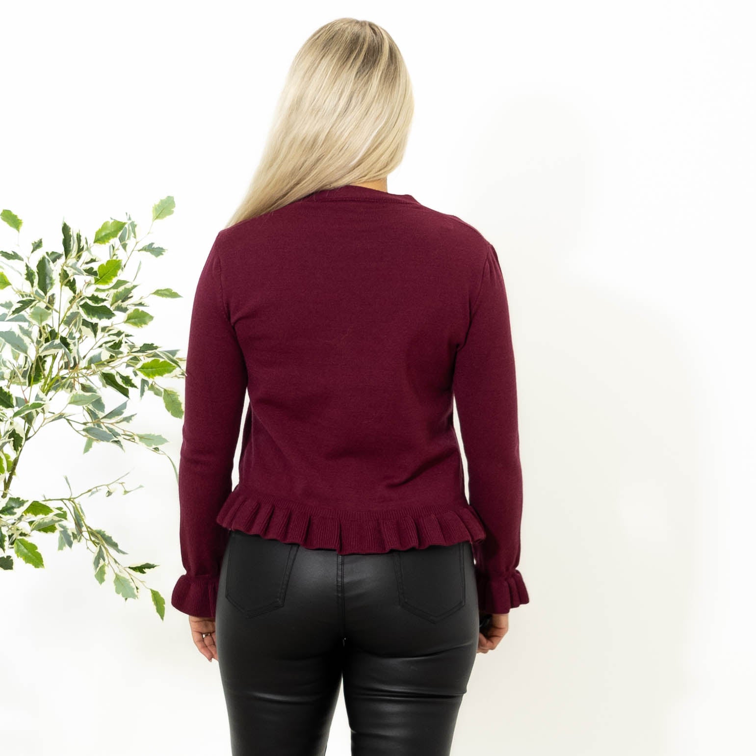 Elinor strik cardigan, Bordeaux