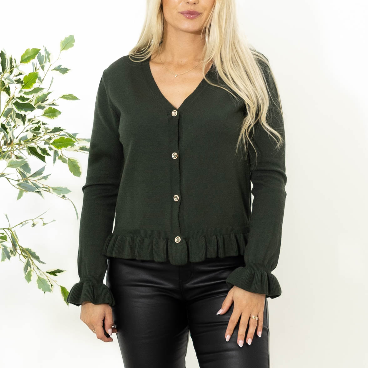 Elinor strik cardigan, Khaki