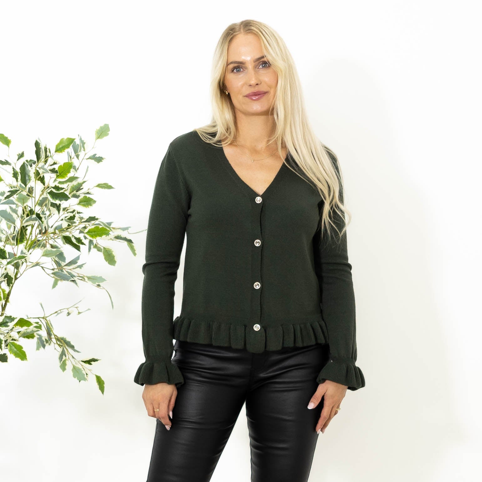 Elinor strik cardigan, Khaki