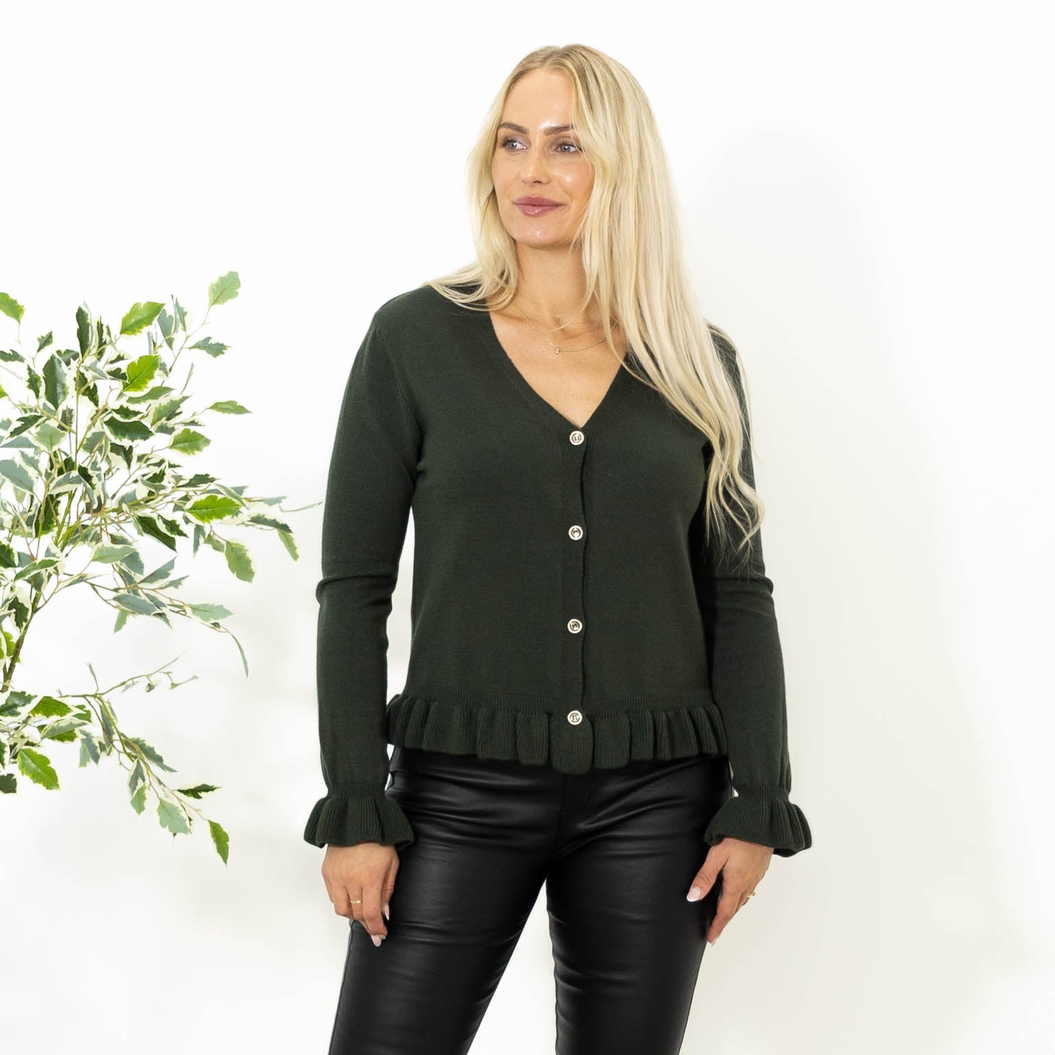 Elinor strik cardigan, Khaki