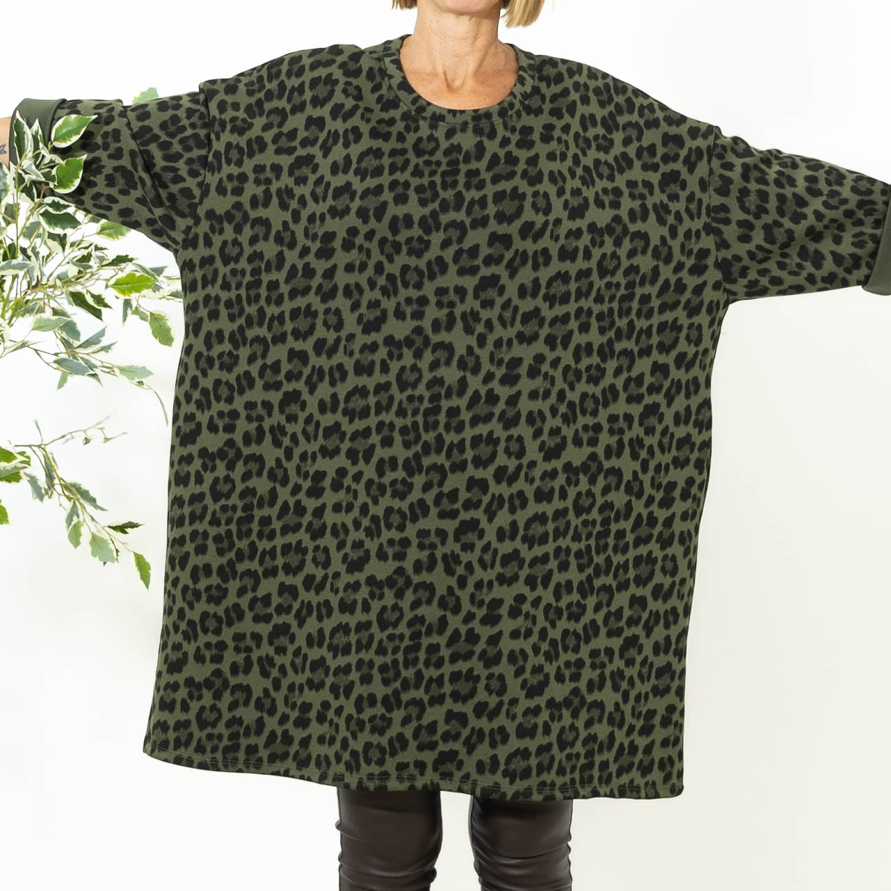Linda sweatshirtkjole, Khaki
