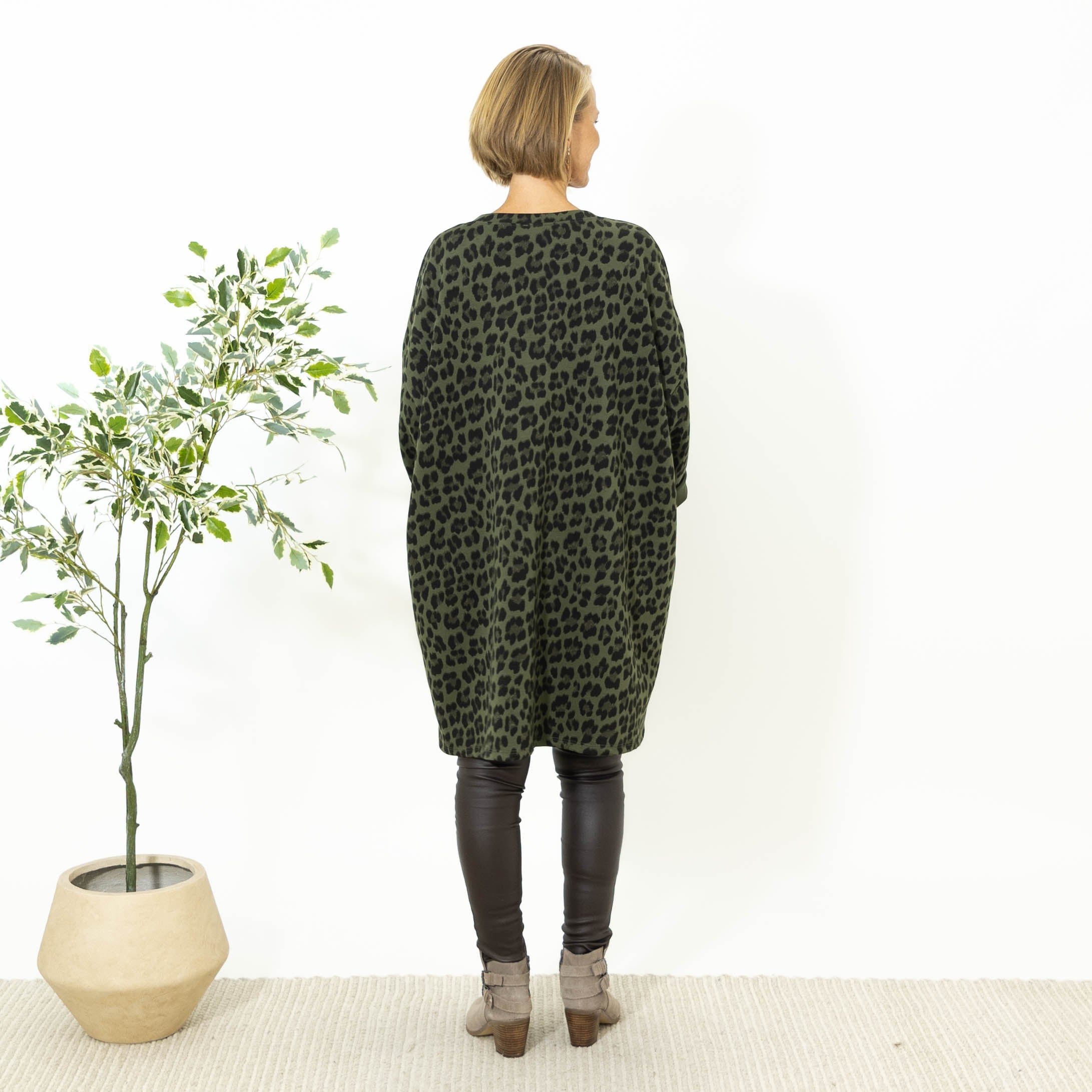 Linda sweatshirtkjole, Khaki