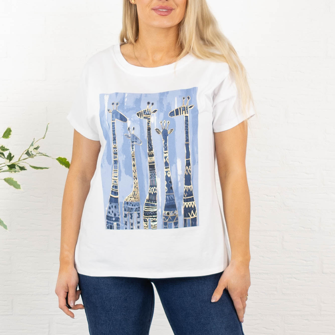 Giraf t-shirt, Lyseblå