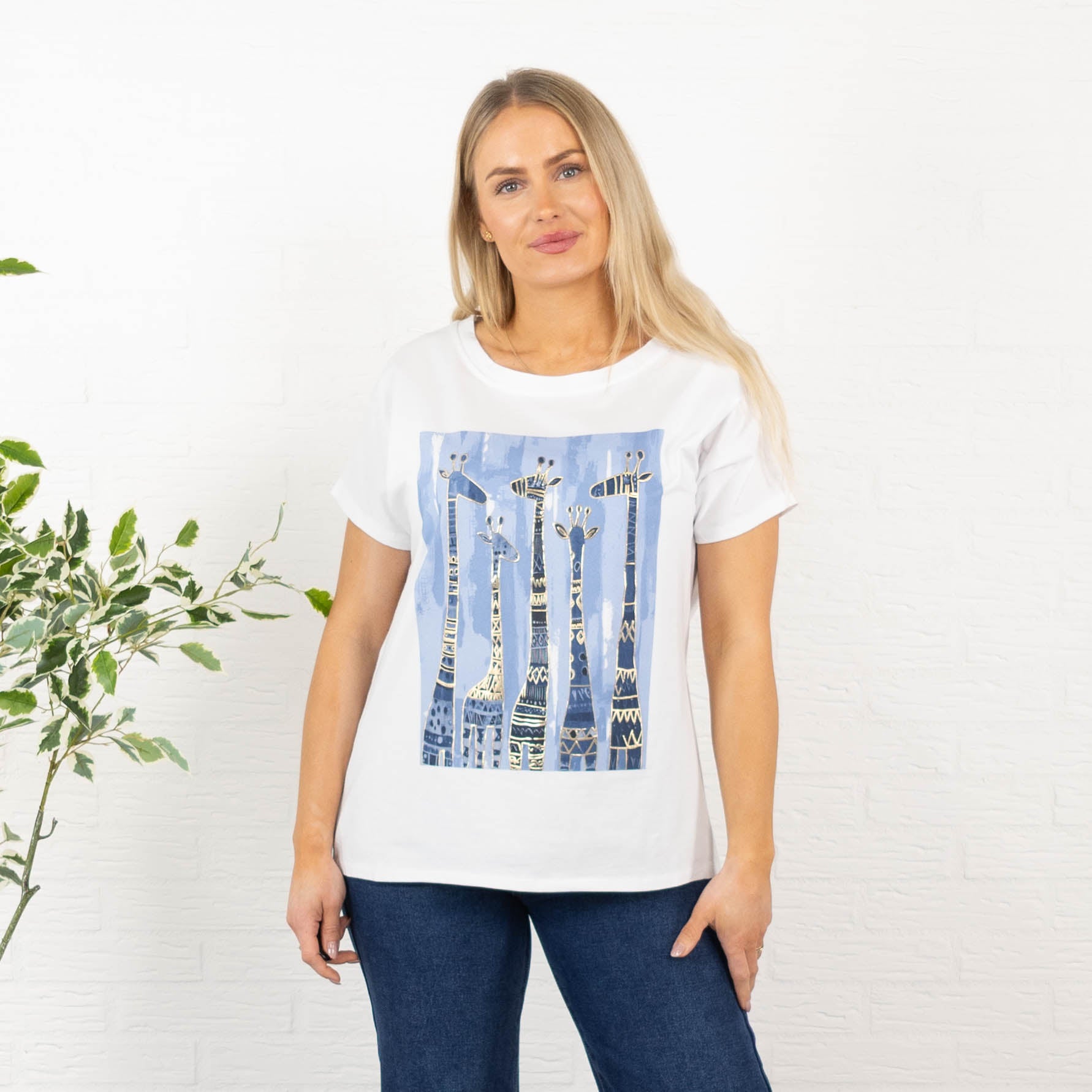 Giraf t-shirt, Lyseblå