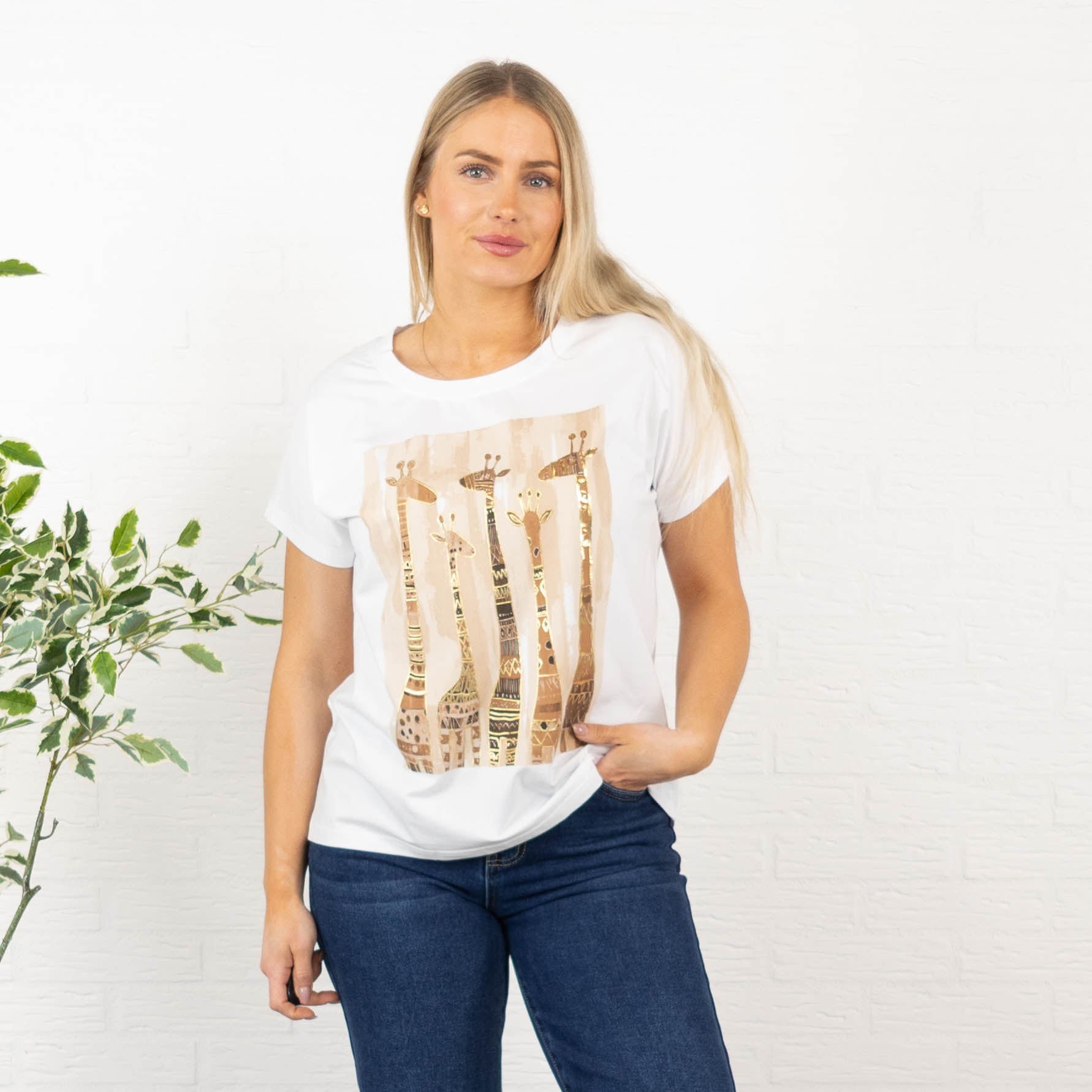 Giraf t-shirt, Beige