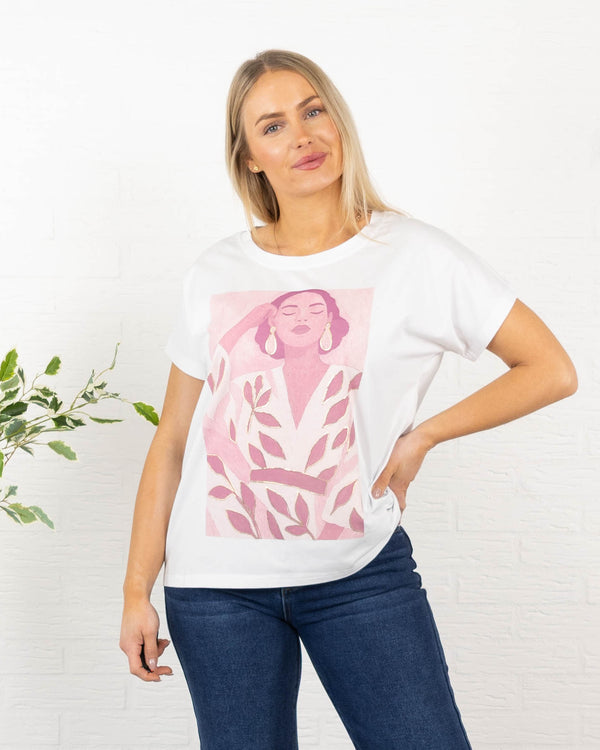 Frida Kahlo t-shirt, Lyserød