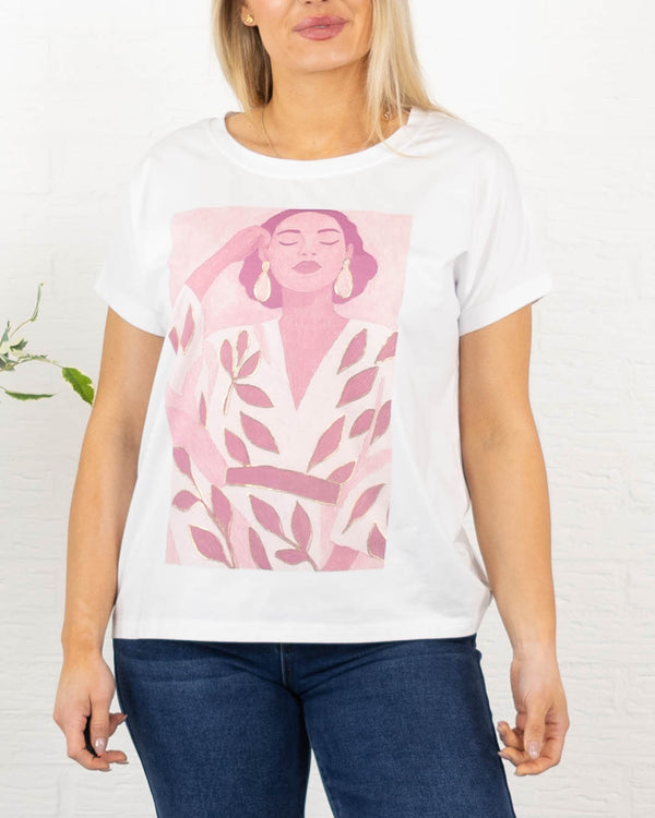 Frida Kahlo t-shirt, Lyserød