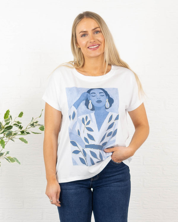 FrIda Kahlo t-shirt, Lyseblå