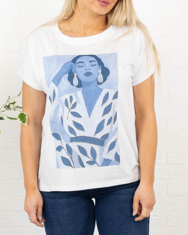 FrIda Kahlo t-shirt, Lyseblå