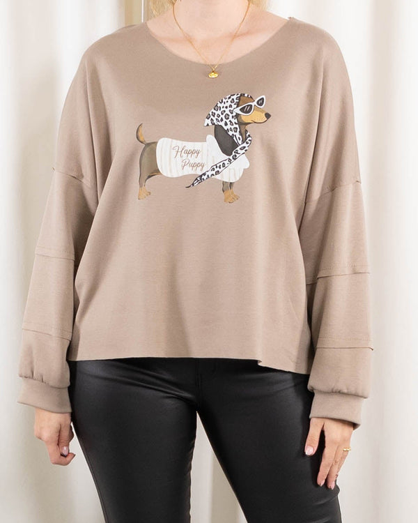 Puk sweatshirt, Taupe