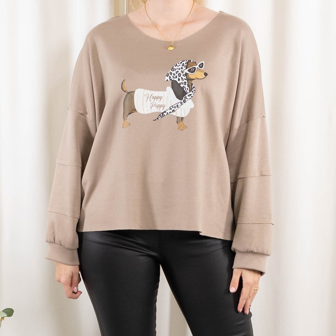 Puk sweatshirt, Taupe