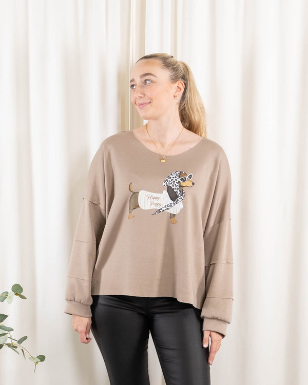Puk sweatshirt, Taupe