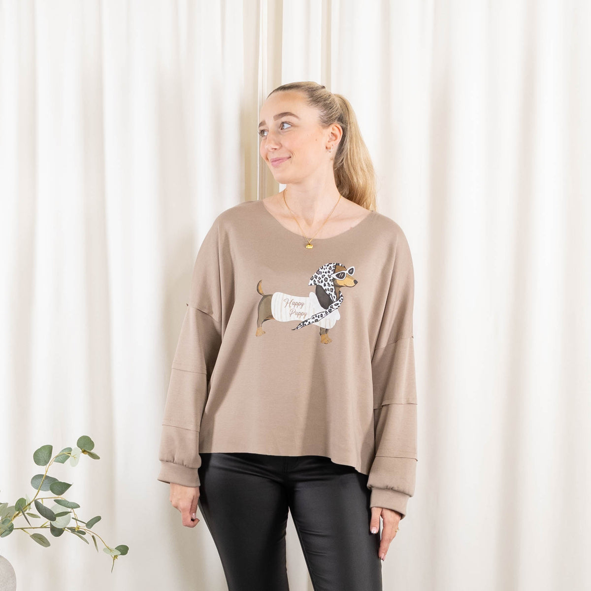 Puk sweatshirt, Taupe