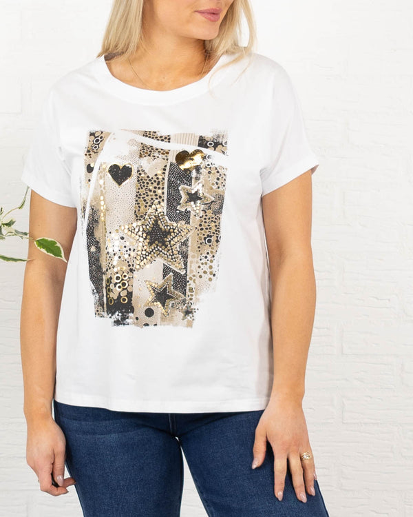 Star t-shirt, Beige