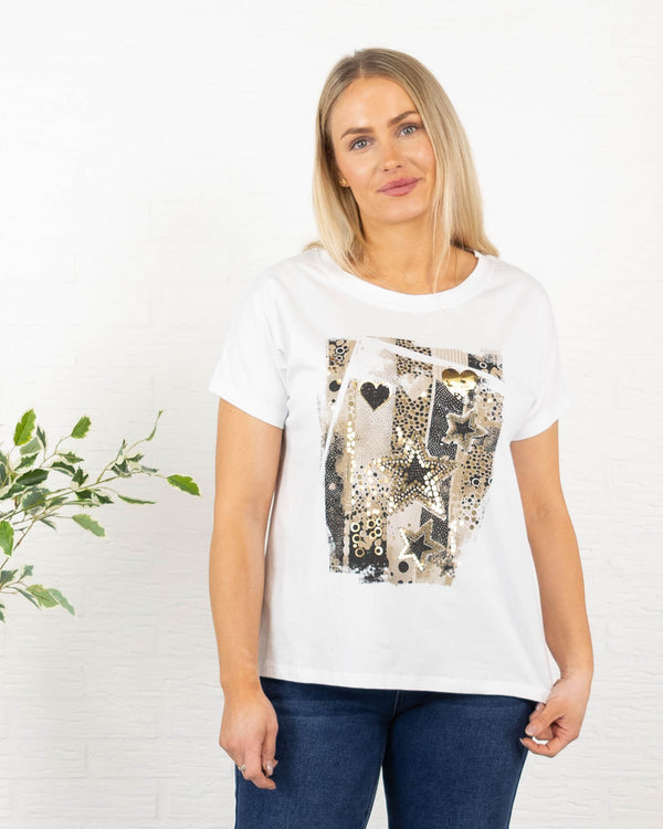 Star t-shirt, Beige