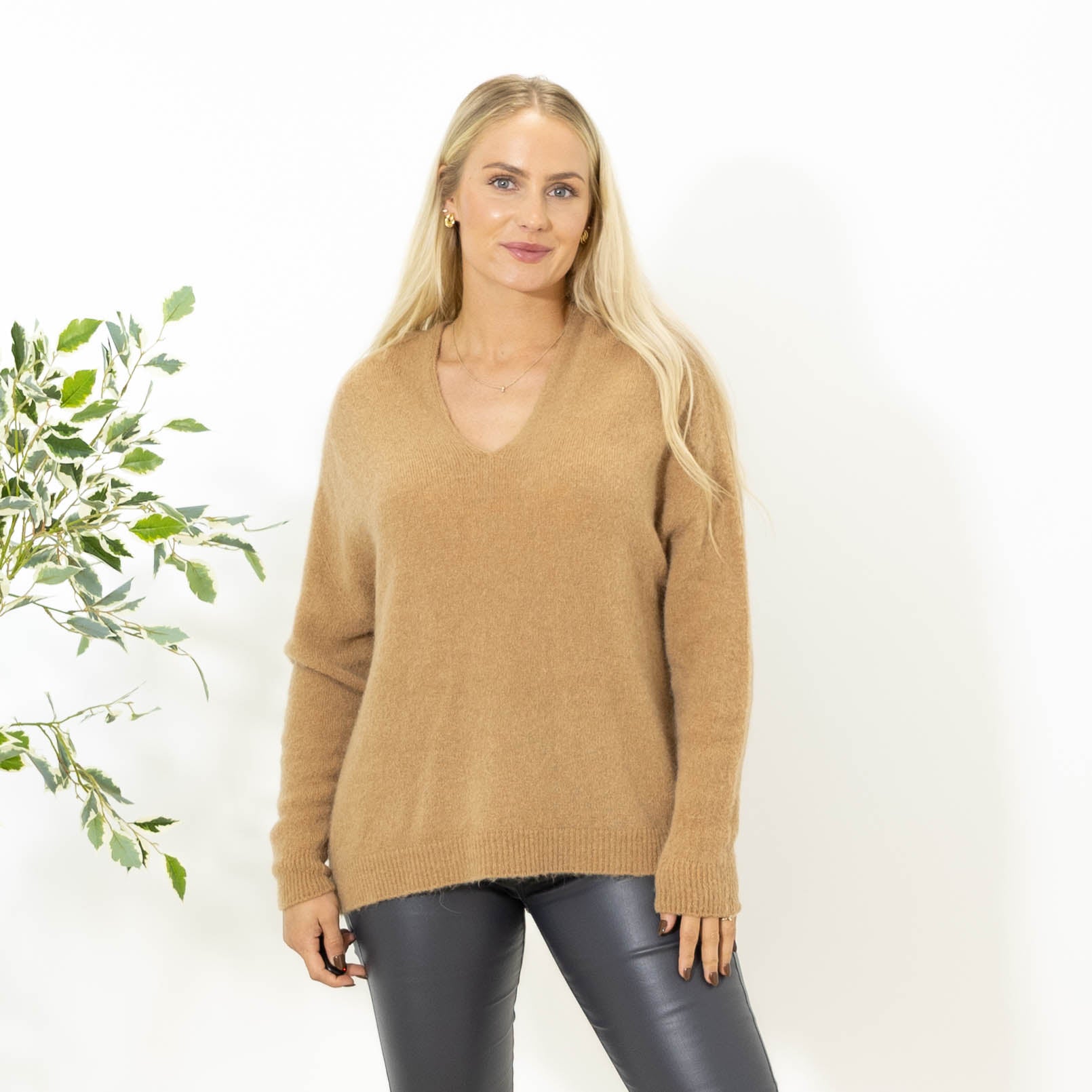 Liva strik hoodie, Camel
