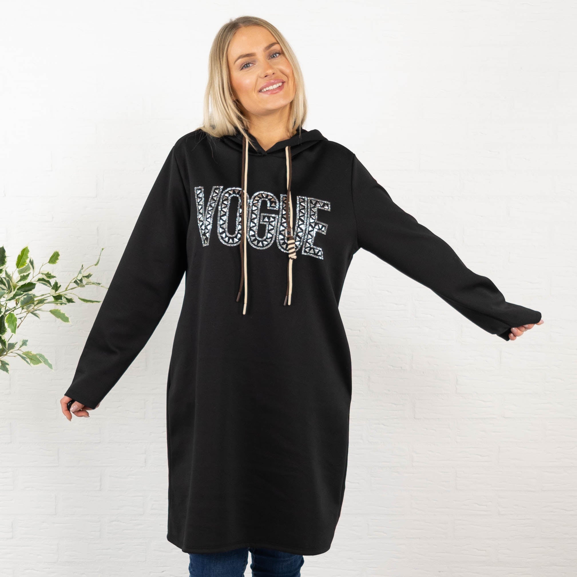 Vogue sweatshirt/tunika, Sort