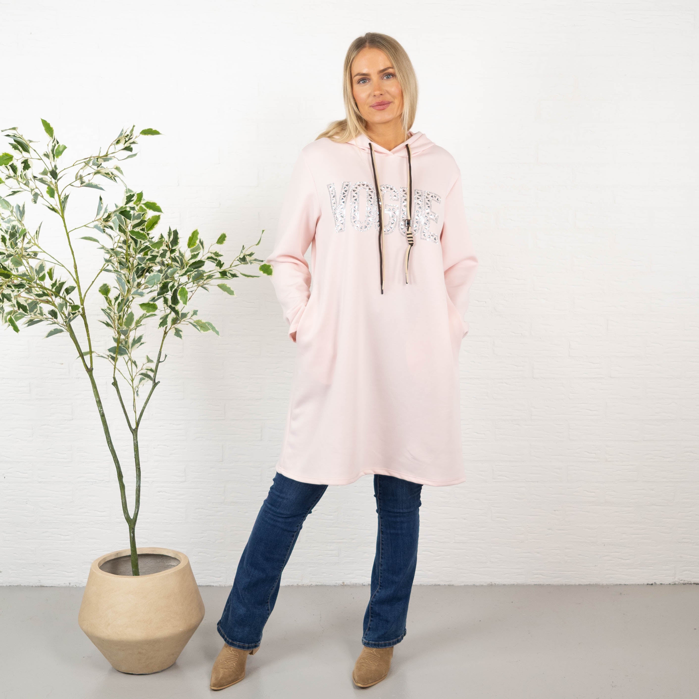 Vogue sweatshirt/tunika, Lyserød