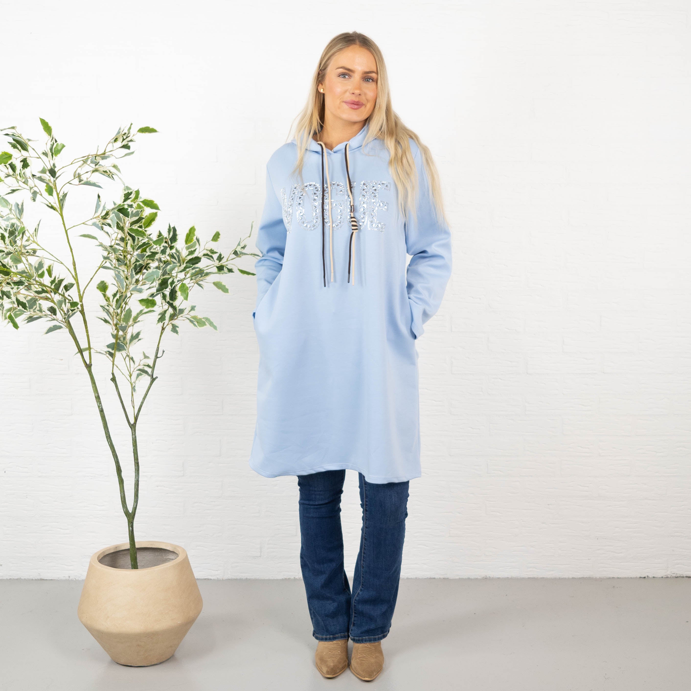 Vogue sweatshirt/tunika, Lyseblå