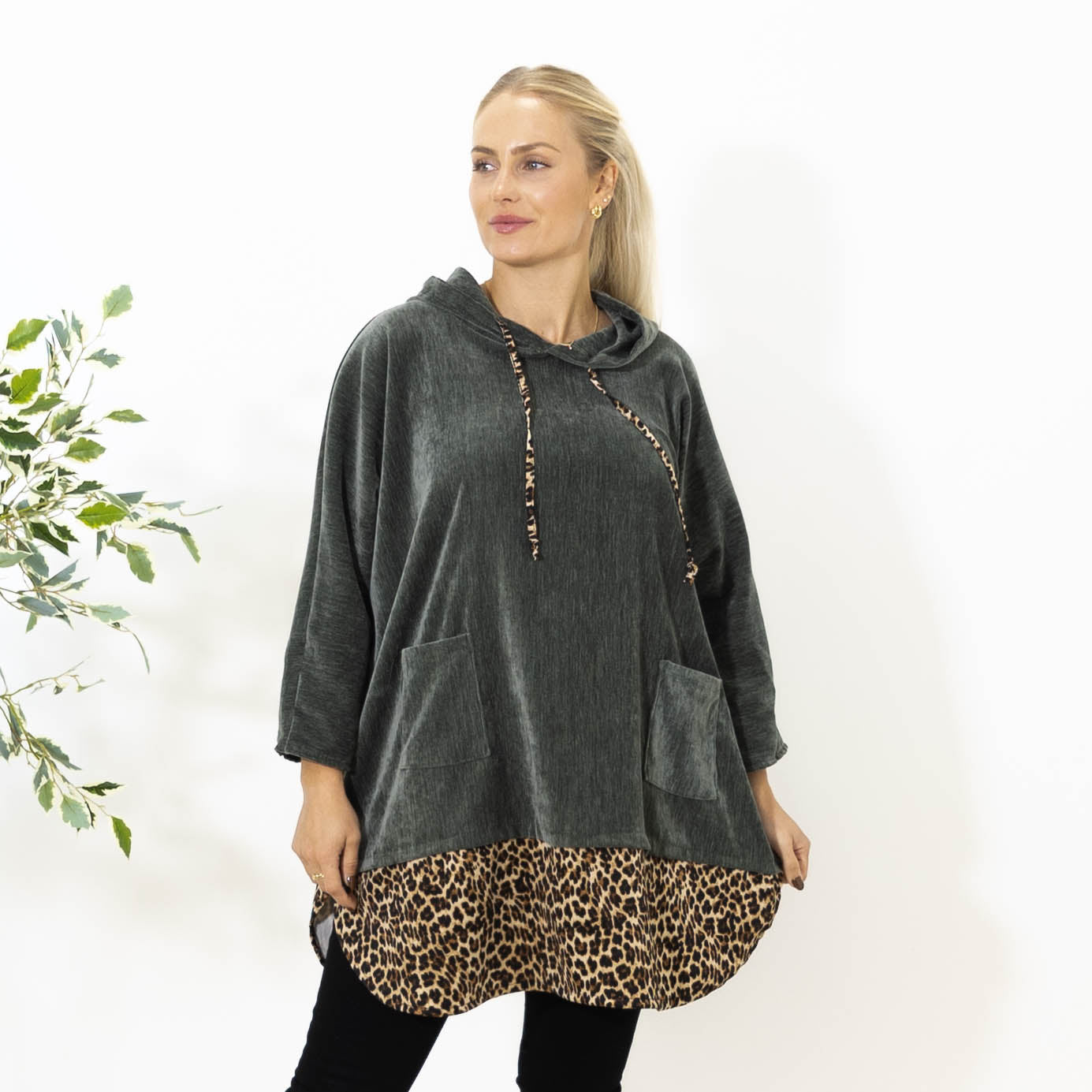 Tara leo hoodie, Khaki