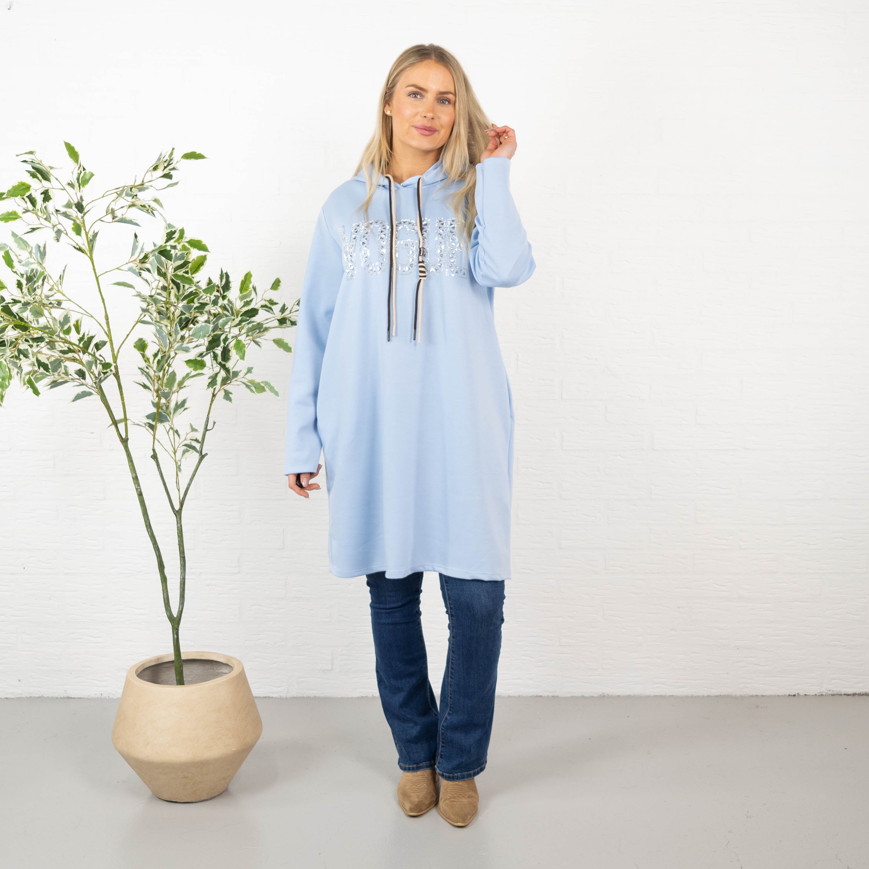 Vogue sweatshirt/tunika, Lyseblå