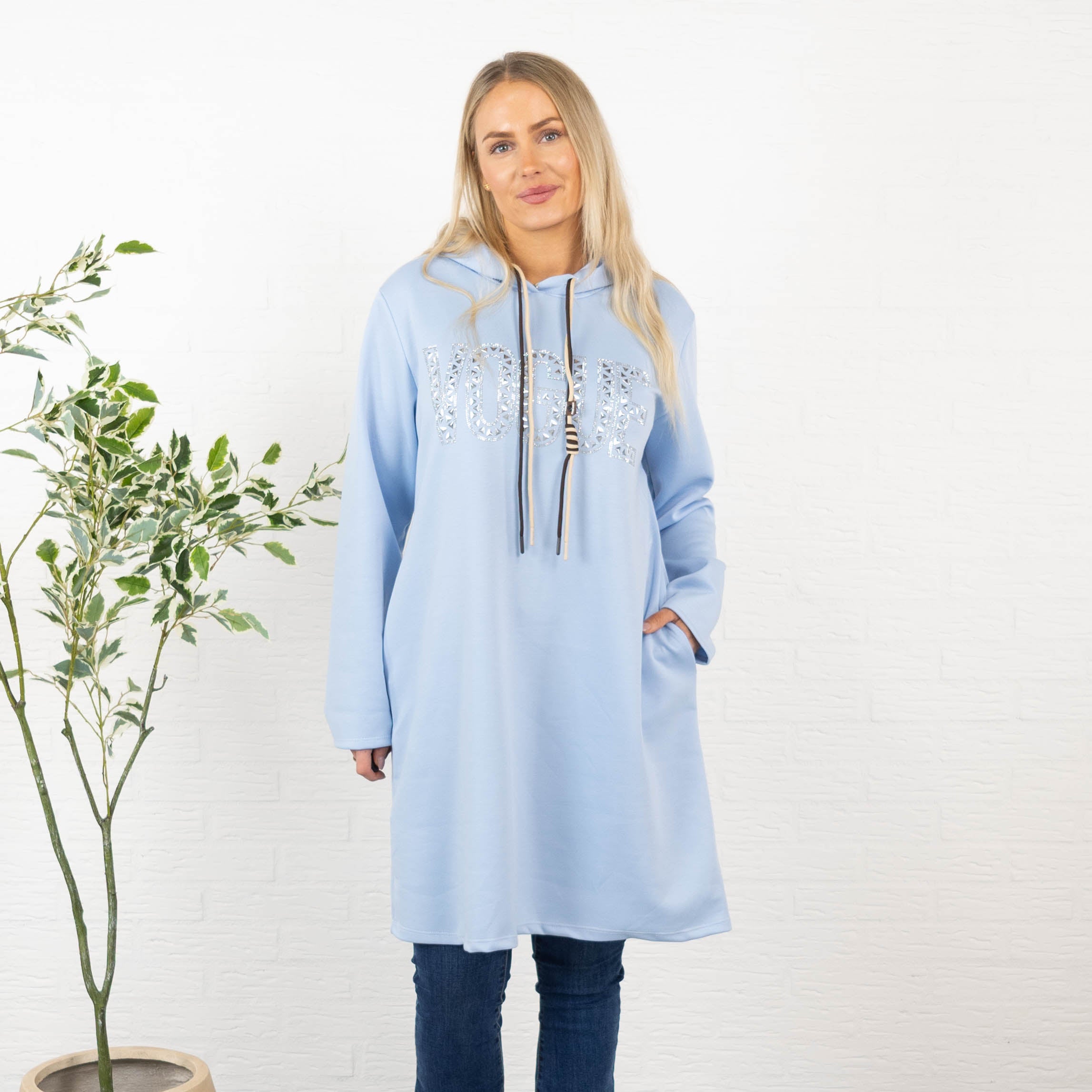 Vogue sweatshirt/tunika, Lyseblå