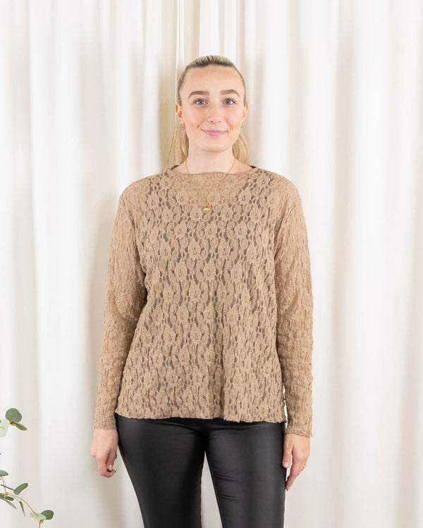 Carla lace overdel, Beige