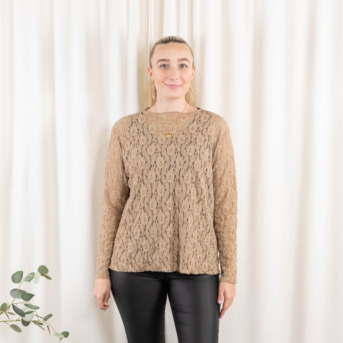 Carla lace overdel, Beige