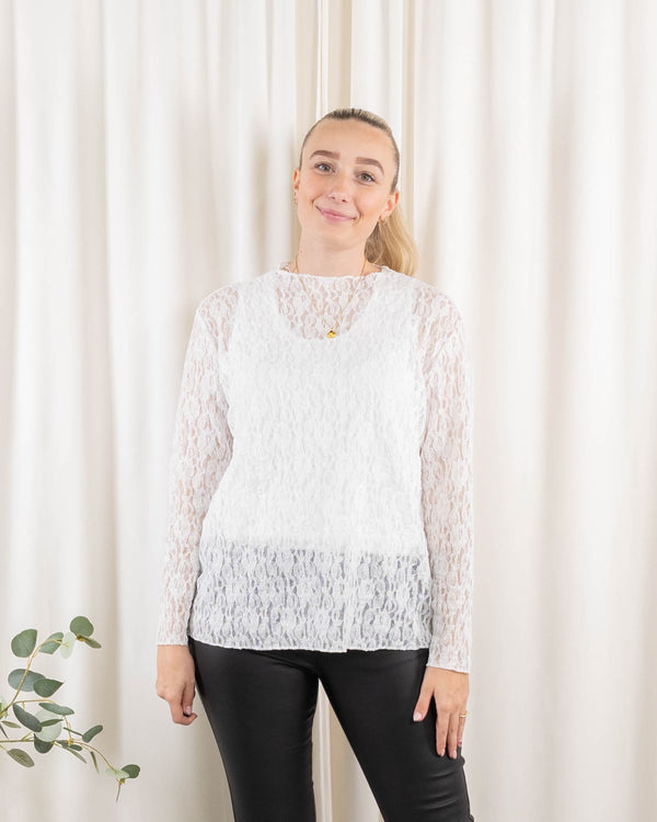 Carla lace overdel, Hvid