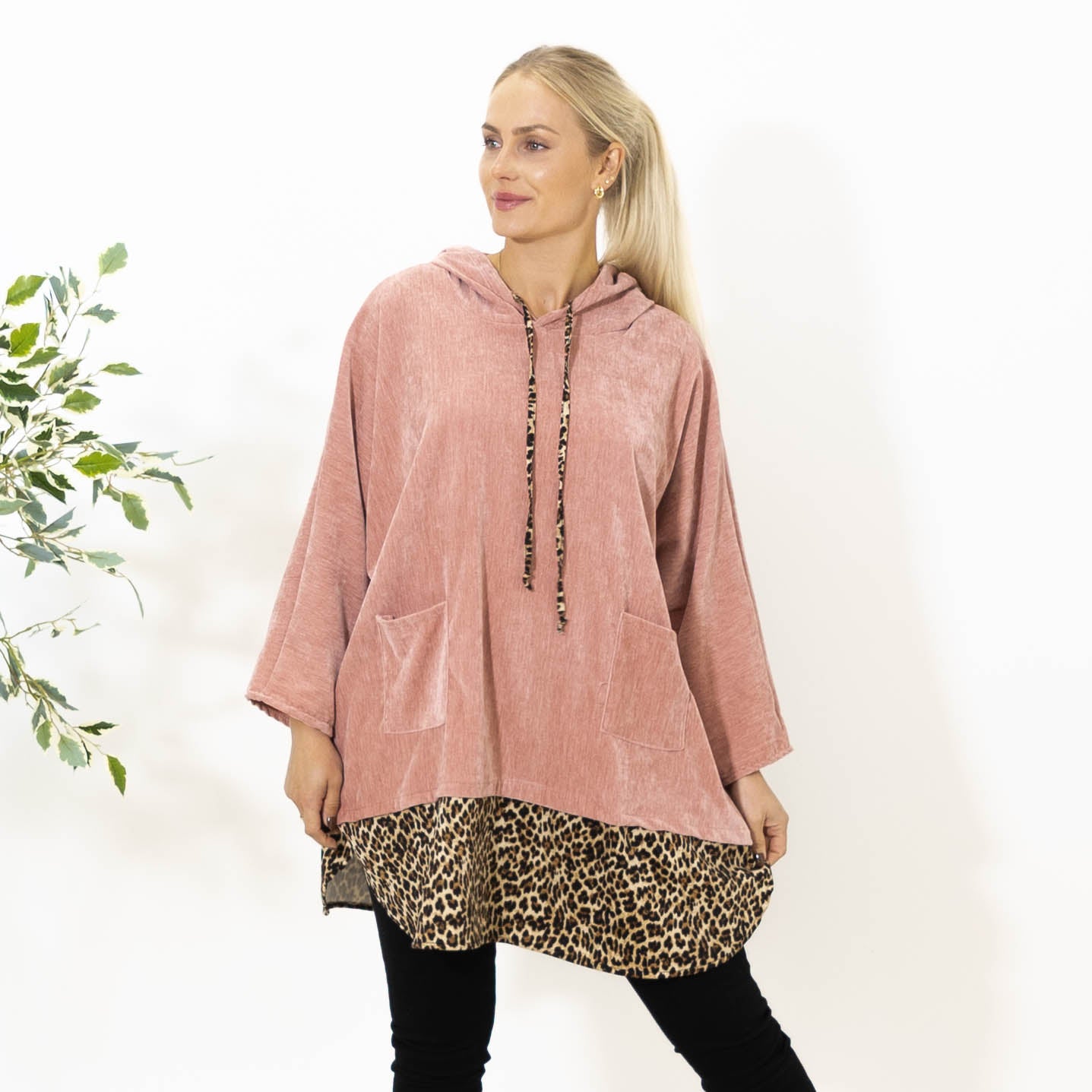 Tara leo hoodie, Rosa