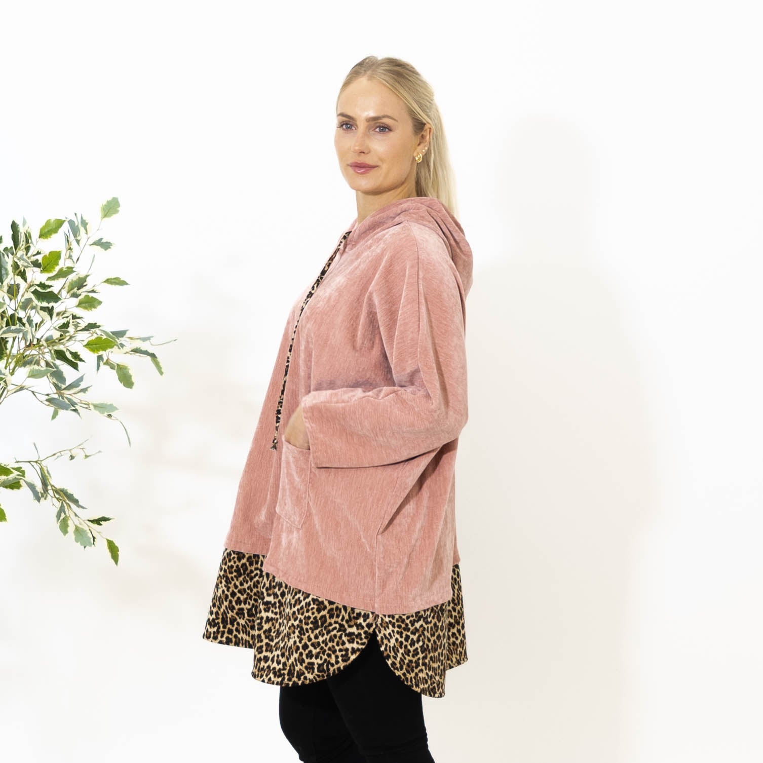 Tara leo hoodie, Rosa