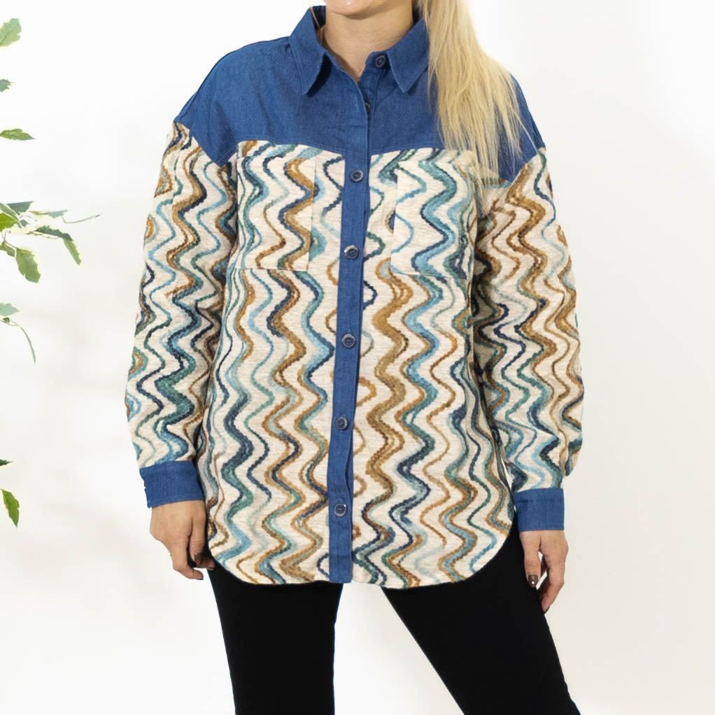Rena bomulds jakke, Denim